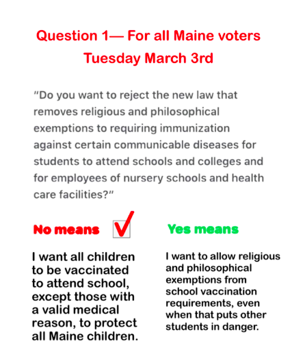 Screen shot of ballot question, framing the question, with bold letters and an emphasis on the "No" description of the question.